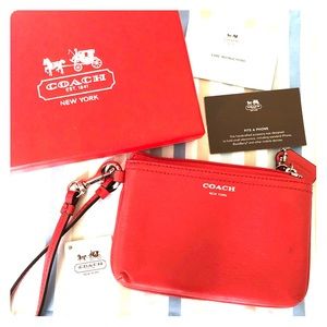 Authentic Coach leather wristlet